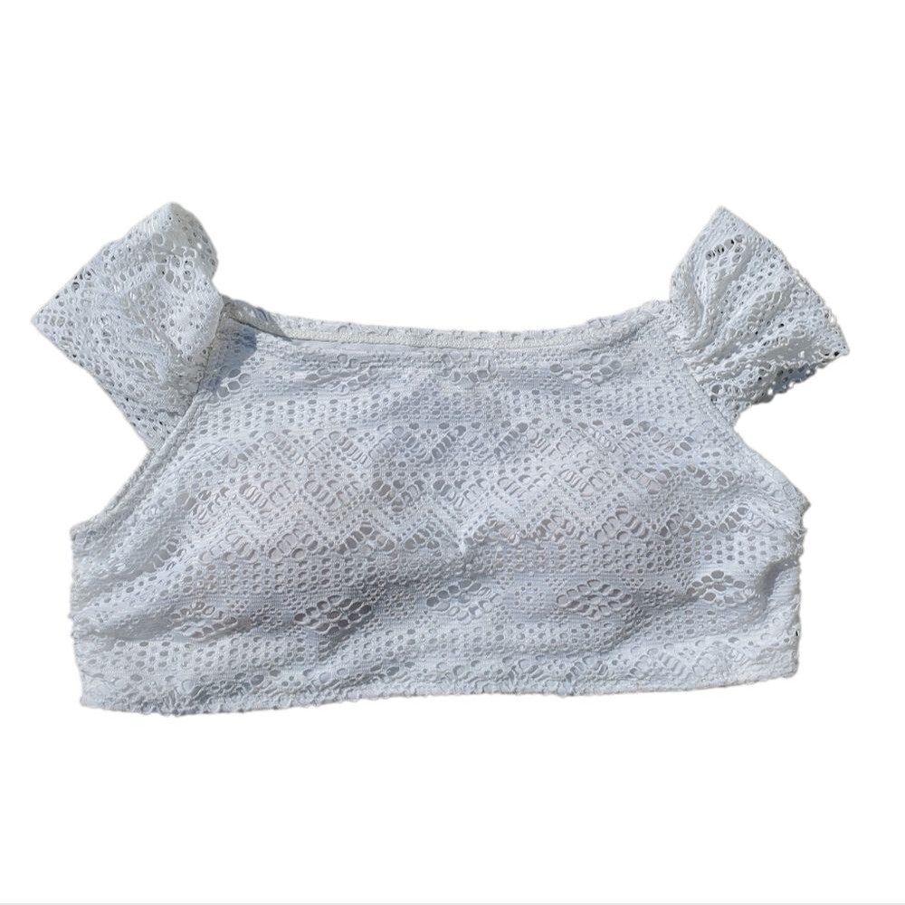 No Boundaries Medium White Bikini Top